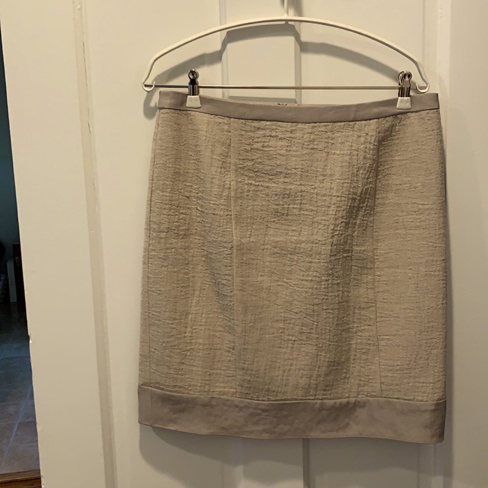 Nanette Lepore neutral skirt with banded ends